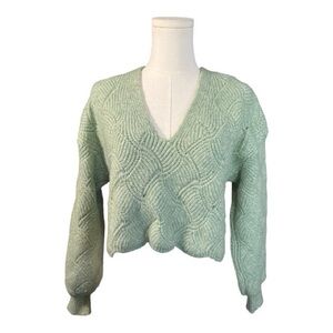 EUC Topshop mint green knit cropped sweater – size 8–10